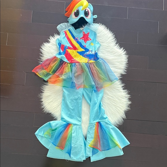 My Little Pony Vibrant Blue and Rainbow Kids Costume - Picture 1 of 9